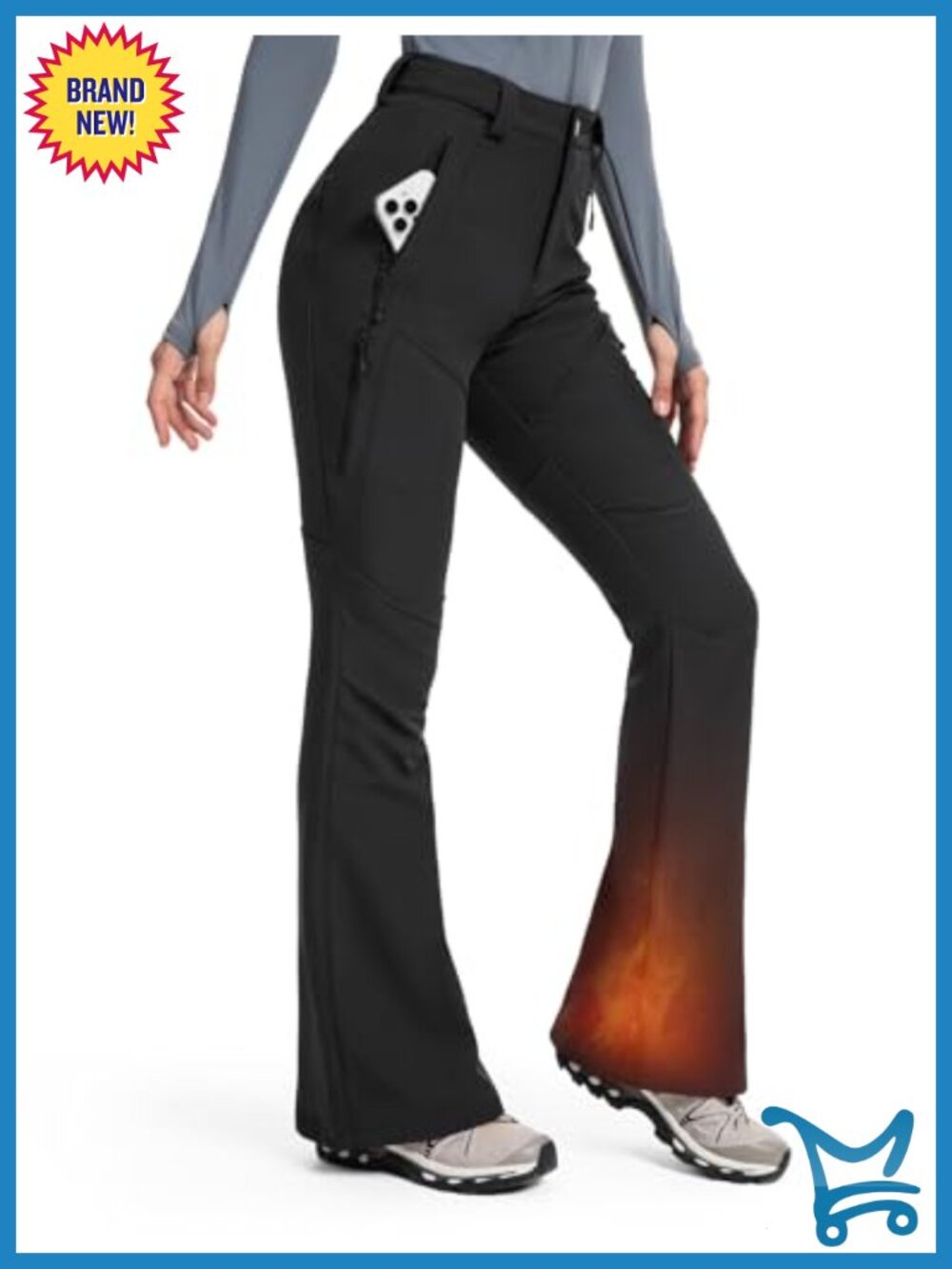 Fleece Lined Snow Ski Pants Water Resistant Insulated Winter Hiking